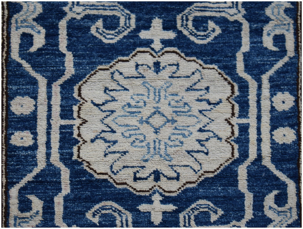 Handmade Super Afghan Kazakh Hallway Runner | 616 x 80 cm | 20'3" x 2'7" - Najaf Rugs & Textile