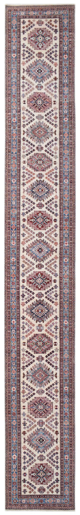 Handmade Super Afghan Kazakh Hallway Runner | 669 x 90 cm | 21'11" x 3' - Najaf Rugs & Textile
