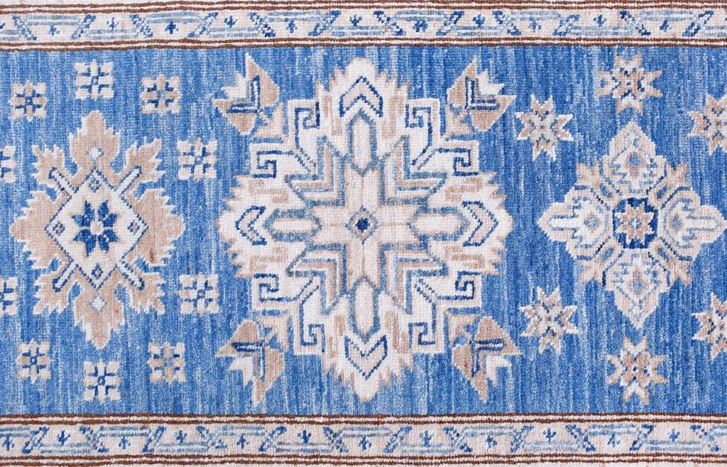 Handmade Super Kazakh Hallway Runner | 579 x 72 cm | 19' x 2'4" - Najaf Rugs & Textile