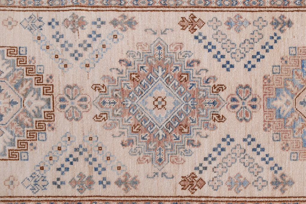 Handmade Super Kazakh Hallway Runner | 585 x 80 cm | 19'2" x 2'7" - Najaf Rugs & Textile