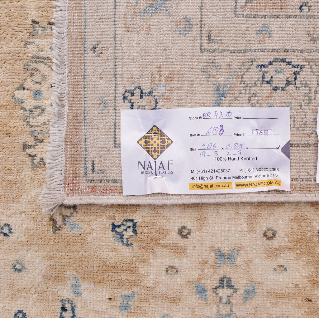 Handmade Super Kazakh Hallway Runner | 586 x 85 cm | 19'3" x 2'10" - Najaf Rugs & Textile