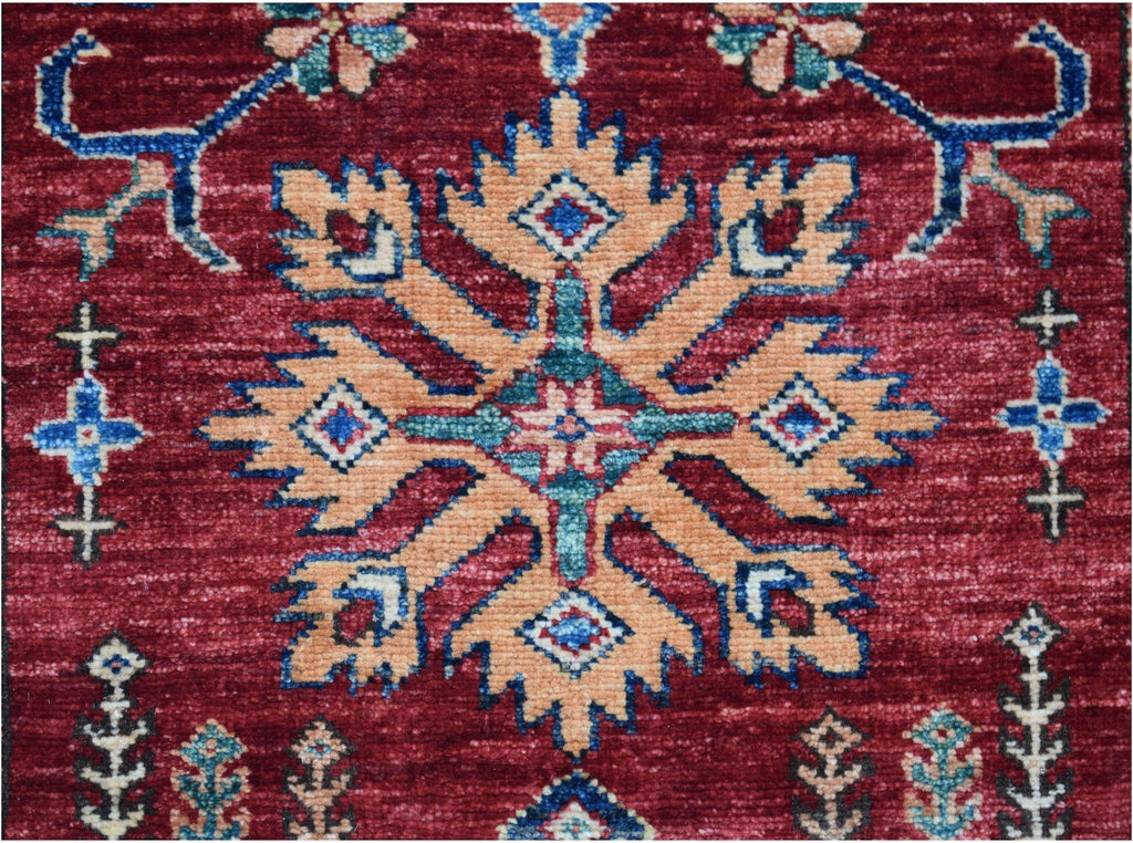 Handmade Super Kazakh Hallway Runner | 622 x 90 cm | 20'5" x 3' - Najaf Rugs & Textile