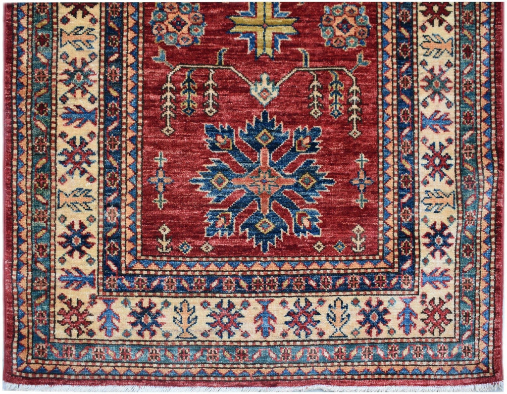 Handmade Super Kazakh Hallway Runner | 622 x 92 cm | 20'5" x 3'1" - Najaf Rugs & Textile