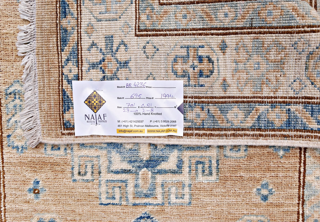 Handmade Super Kazakh Hallway Runner | 701 x 81 cm | 23' x 2'8" - Najaf Rugs & Textile