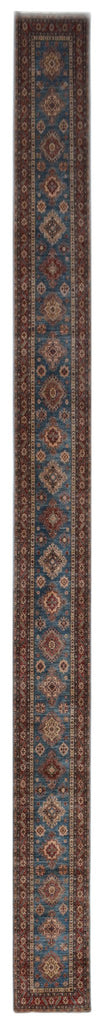 Handmade Super Kazakh Hallway Runner | 824 x 86 cm | 27'1" x 2'9" - Najaf Rugs & Textile