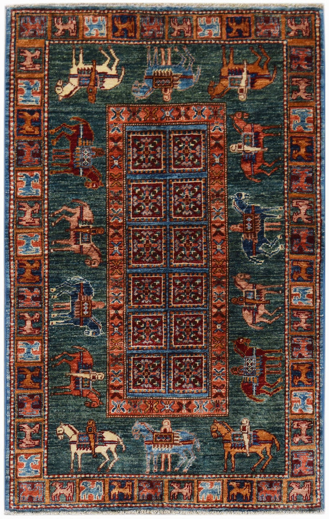Handmade Traditional Afghan Chobi Rug | 126 x 81 cm | 4'1" x 2'8" - Najaf Rugs & Textile