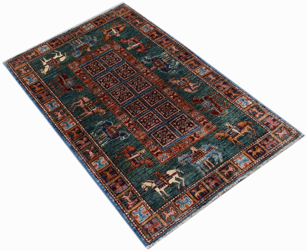 Handmade Traditional Afghan Chobi Rug | 126 x 81 cm | 4'1" x 2'8" - Najaf Rugs & Textile