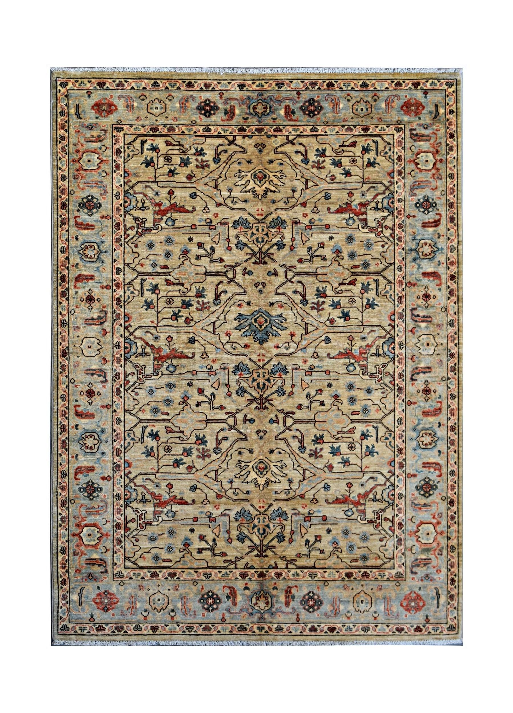 Handmade Traditional Afghan Chobi Rug | 208 x 153 cm | 6'10" x 5' - Najaf Rugs & Textile