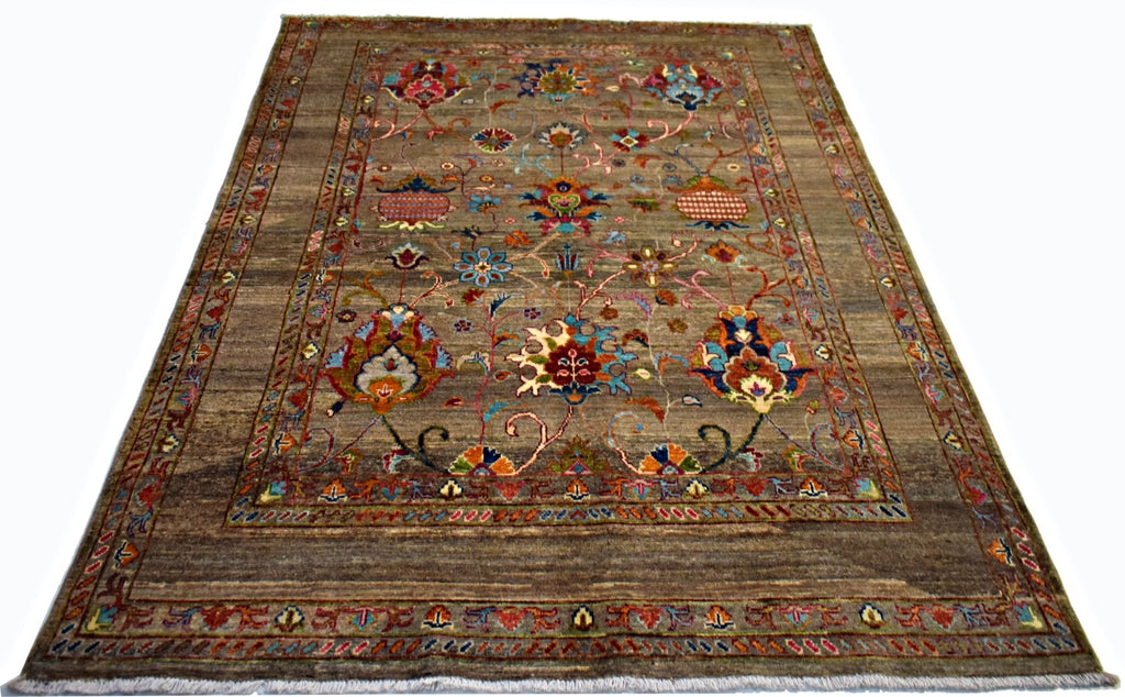 Handmade Traditional Afghan Chobi Rug | 208 x 155 cm | 6'10" x 5'1" - Najaf Rugs & Textile