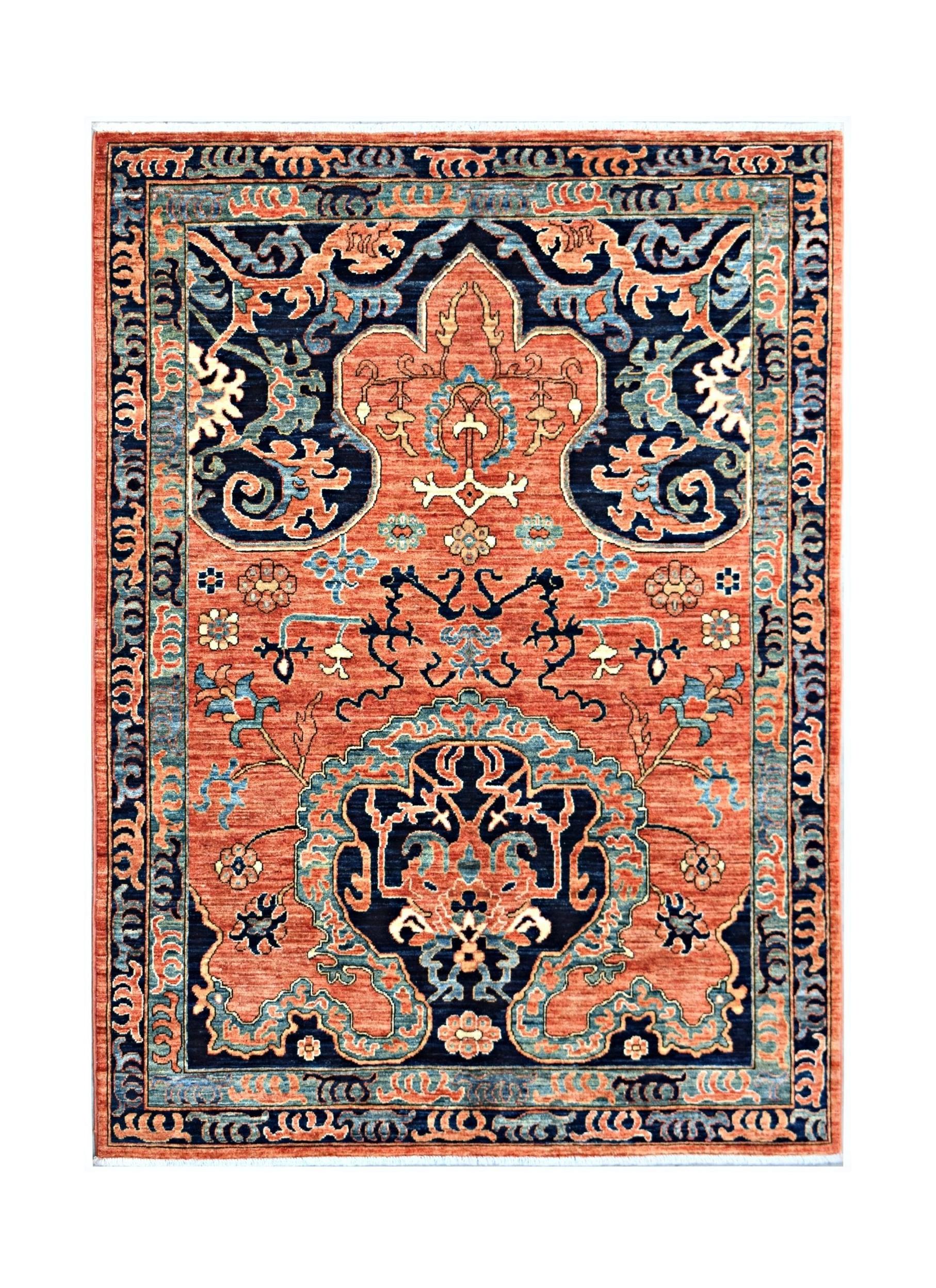 Handmade Traditional Afghan Chobi Rug | 211 x 154 cm | 6'11" x 5'1" - Najaf Rugs & Textile