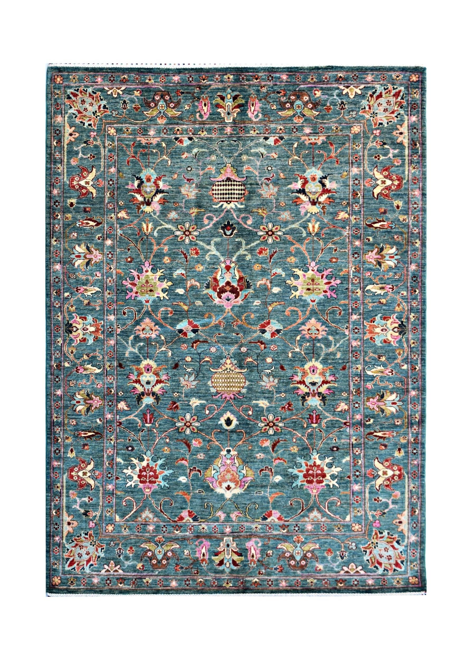 Handmade Traditional Afghan Chobi Rug | 241 x 174 cm | 7'11" x 5'9" - Najaf Rugs & Textile