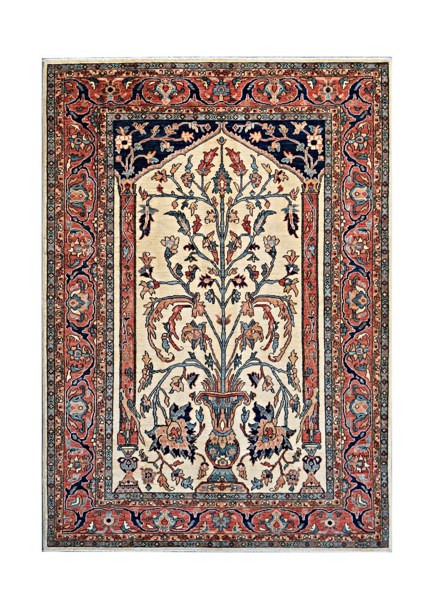 Handmade Traditional Afghan Chobi Rug | 243 x 160 cm | 8' x 5'3" - Najaf Rugs & Textile