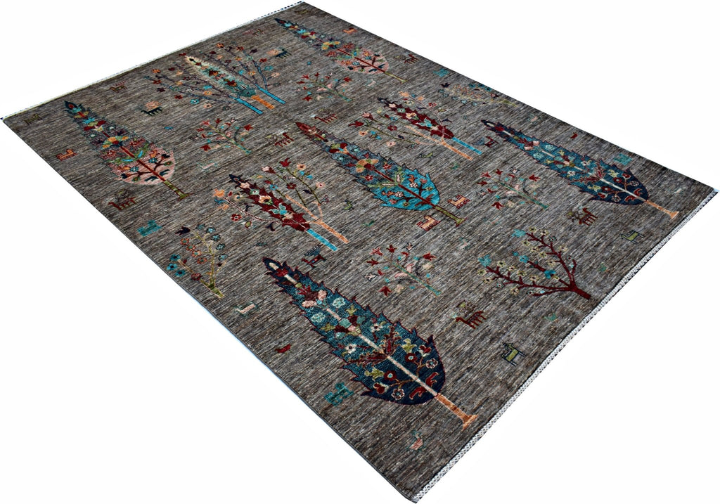 Handmade Traditional Afghan Chobi Rug | 243 x 174 cm | 8' x 5'9" - Najaf Rugs & Textile