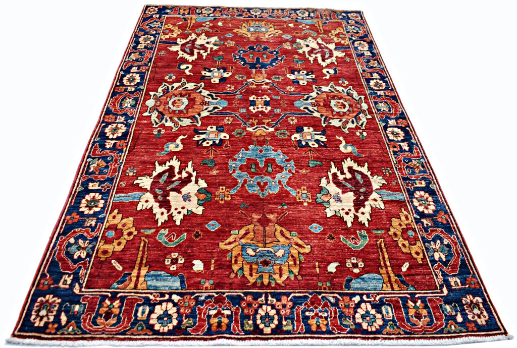 Handmade Traditional Afghan Chobi Rug | 246 x 154 cm | 8'1" x 5'1" - Najaf Rugs & Textile