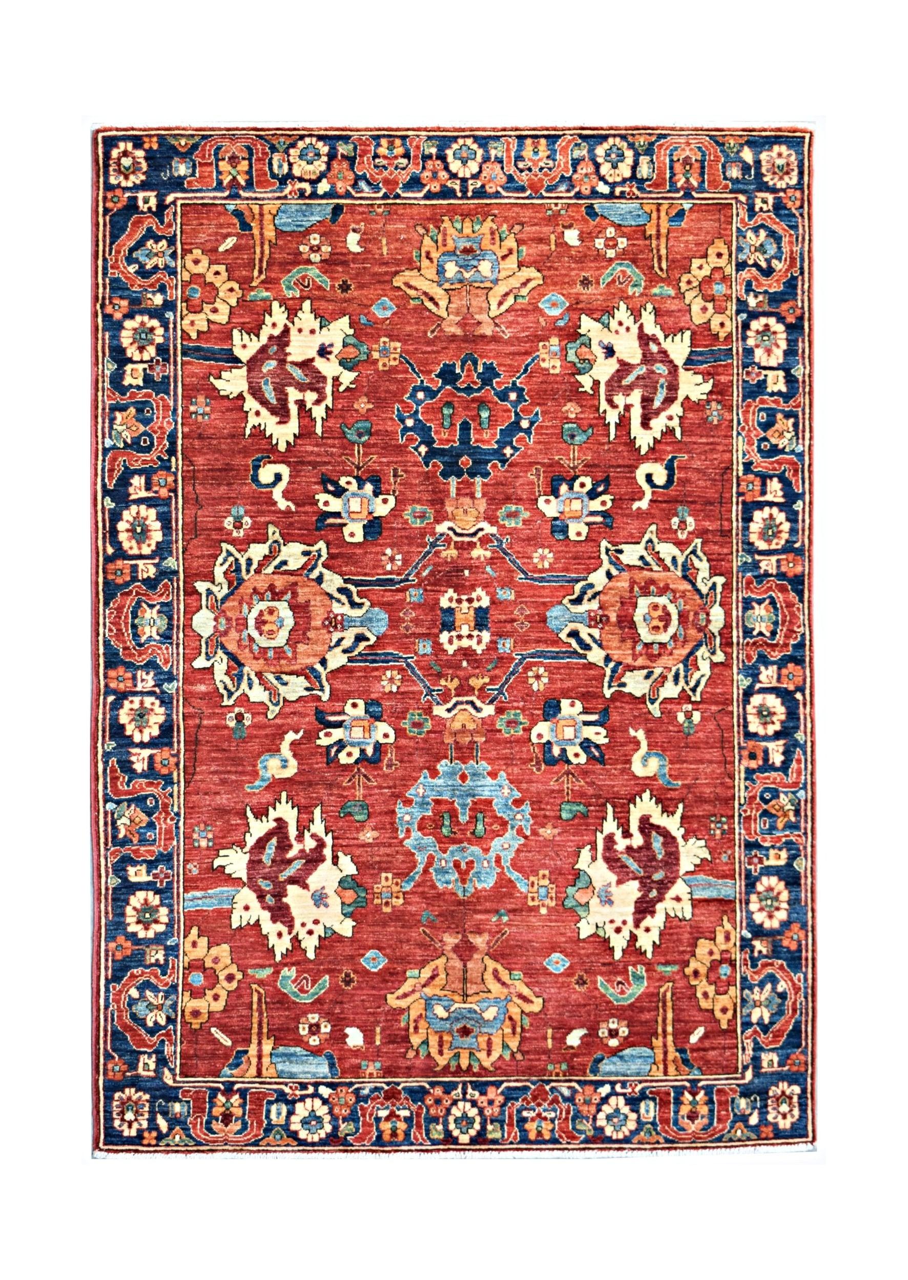 Handmade Traditional Afghan Chobi Rug | 246 x 154 cm | 8'1" x 5'1" - Najaf Rugs & Textile