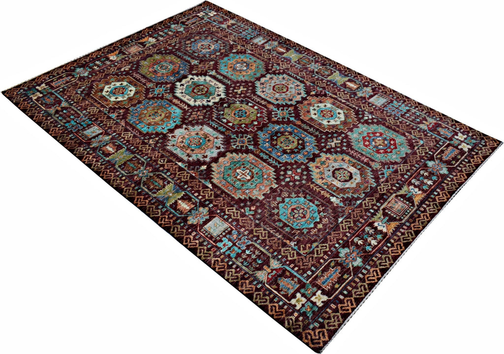 Handmade Traditional Afghan Chobi Rug | 247 x 174 cm | 8'1" x 5'9" - Najaf Rugs & Textile