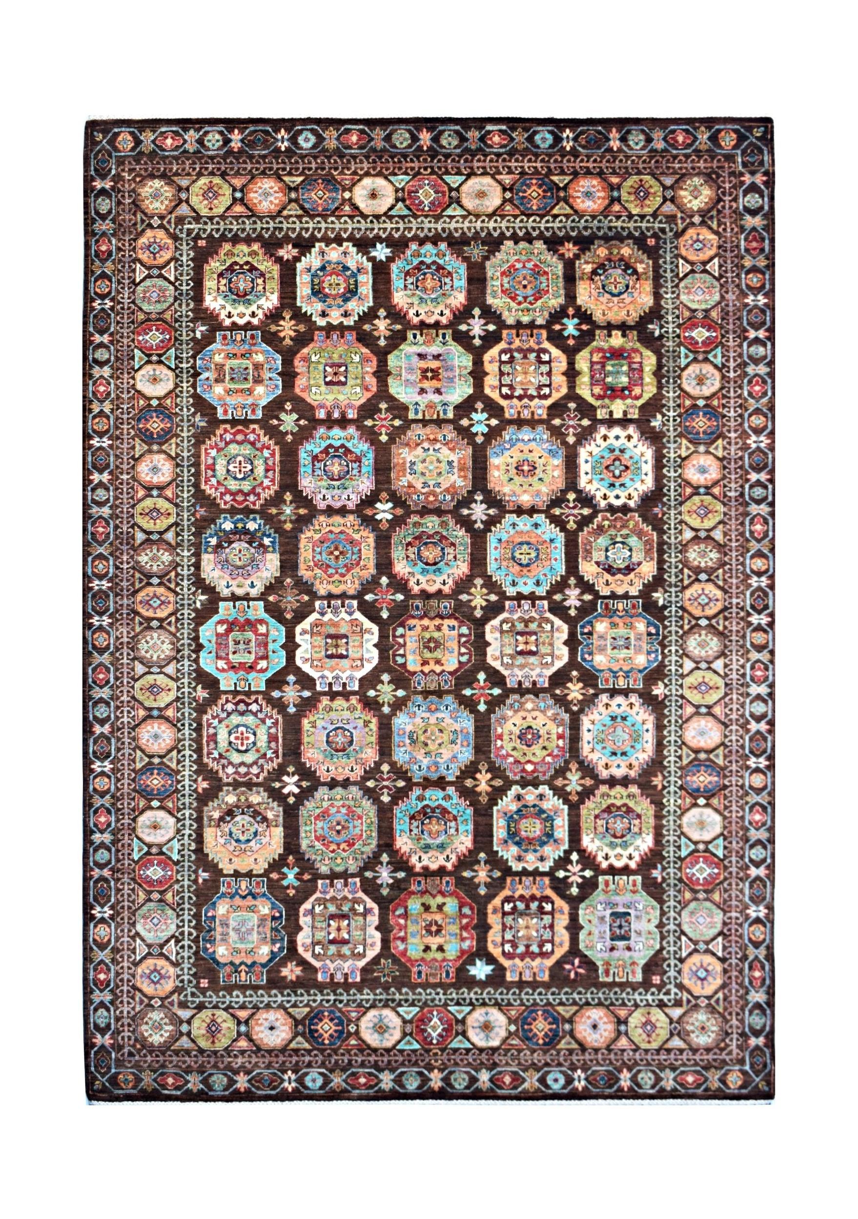 Handmade Traditional Afghan Chobi Rug | 291 x 200 cm | 9'7" x 6'7" - Najaf Rugs & Textile