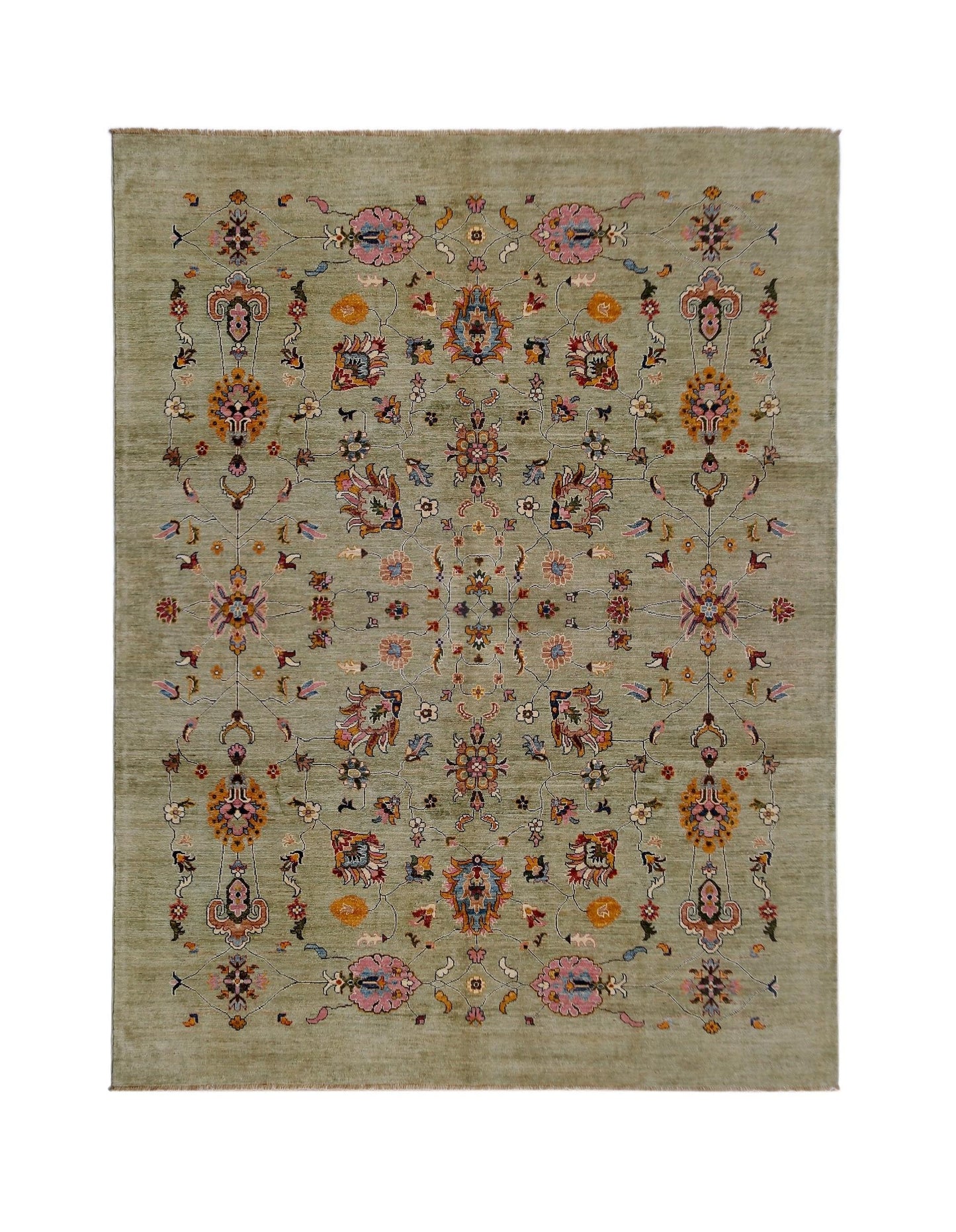 Handmade Traditional Afghan Chobi Rug | 301 x 250 cm | 9'11" x 8'3" - Najaf Rugs & Textile