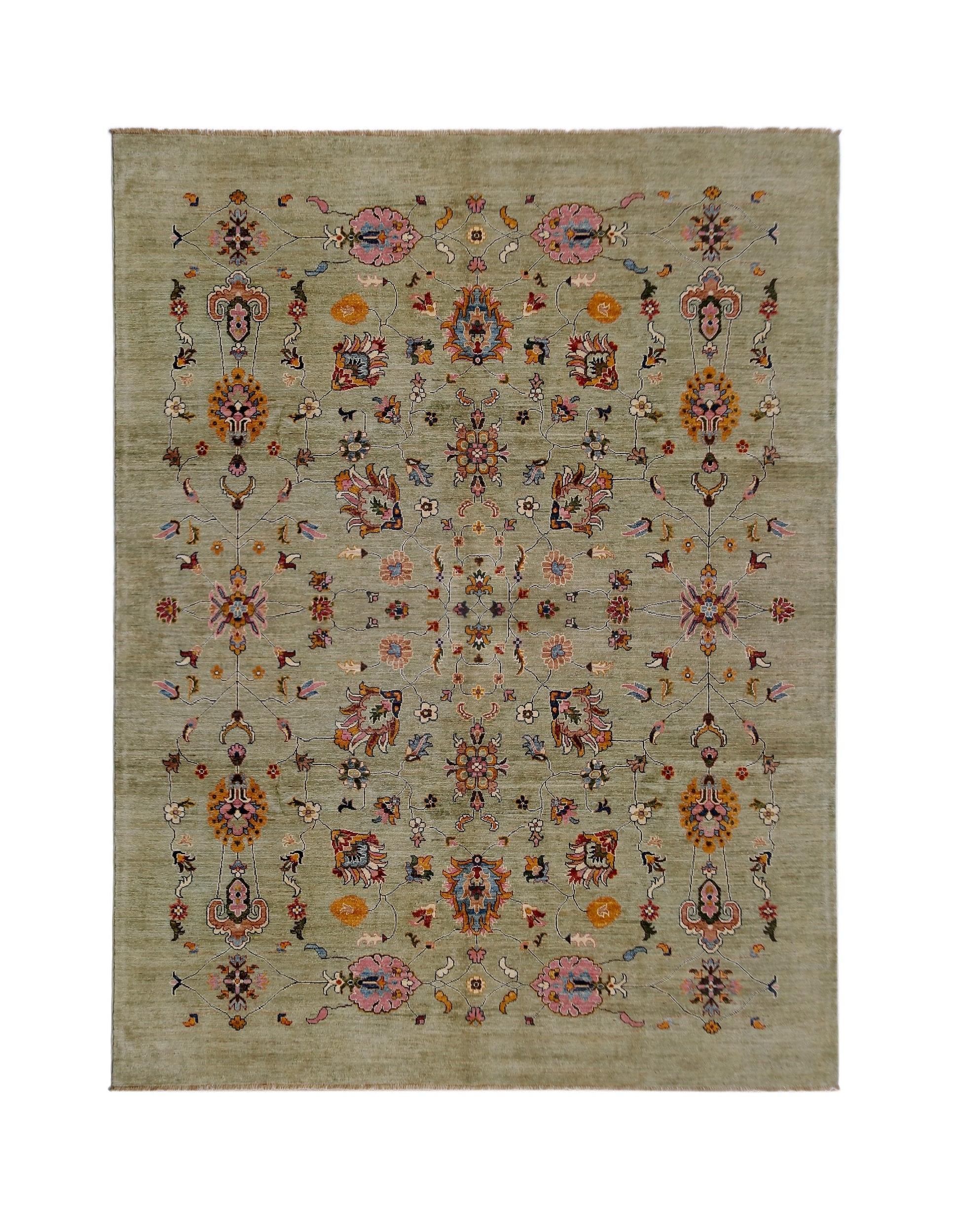 Handmade Traditional Afghan Chobi Rug | 301 x 250 cm | 9'11" x 8'3" - Najaf Rugs & Textile