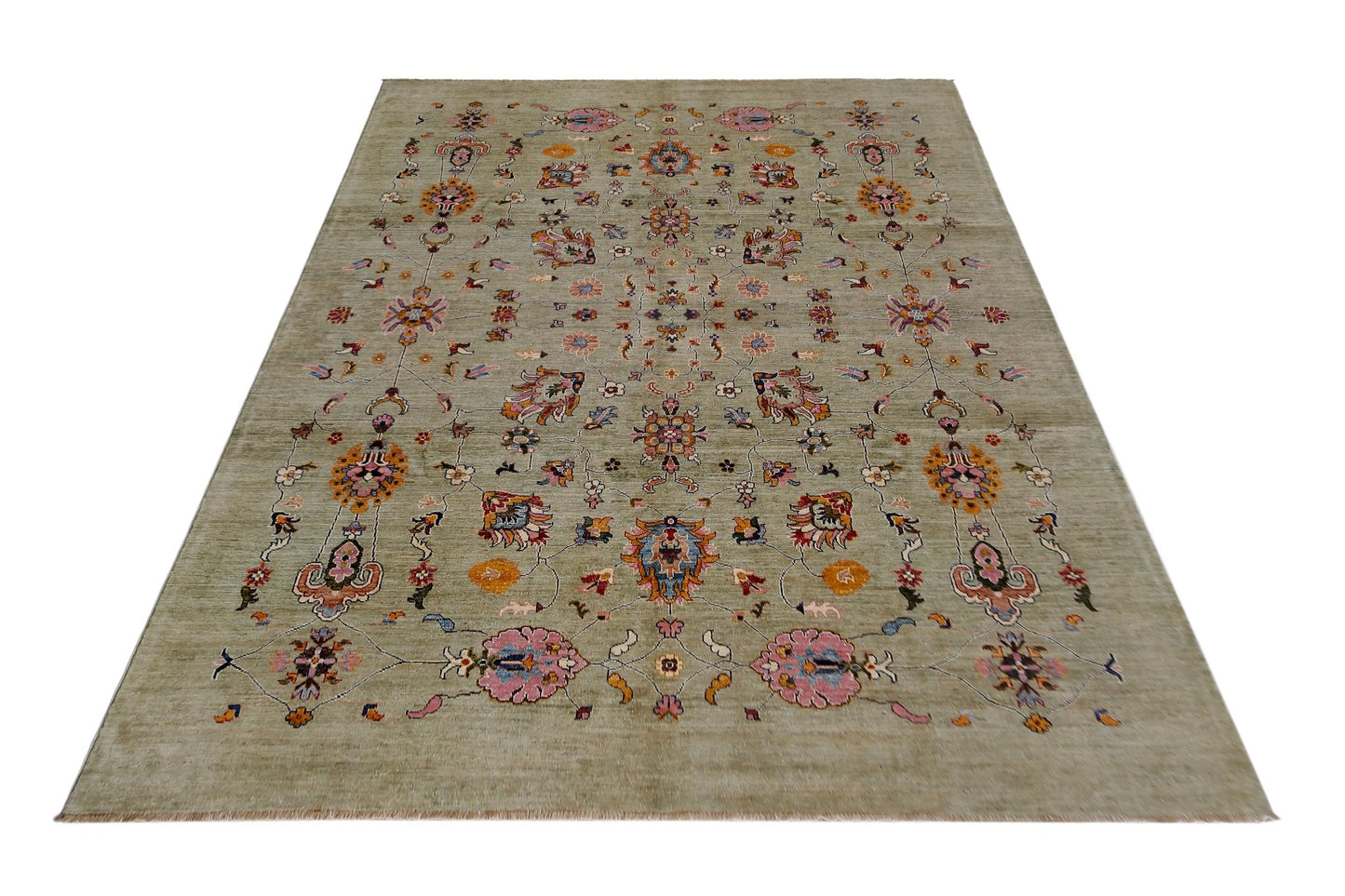 Handmade Traditional Afghan Chobi Rug | 301 x 250 cm | 9'11" x 8'3" - Najaf Rugs & Textile