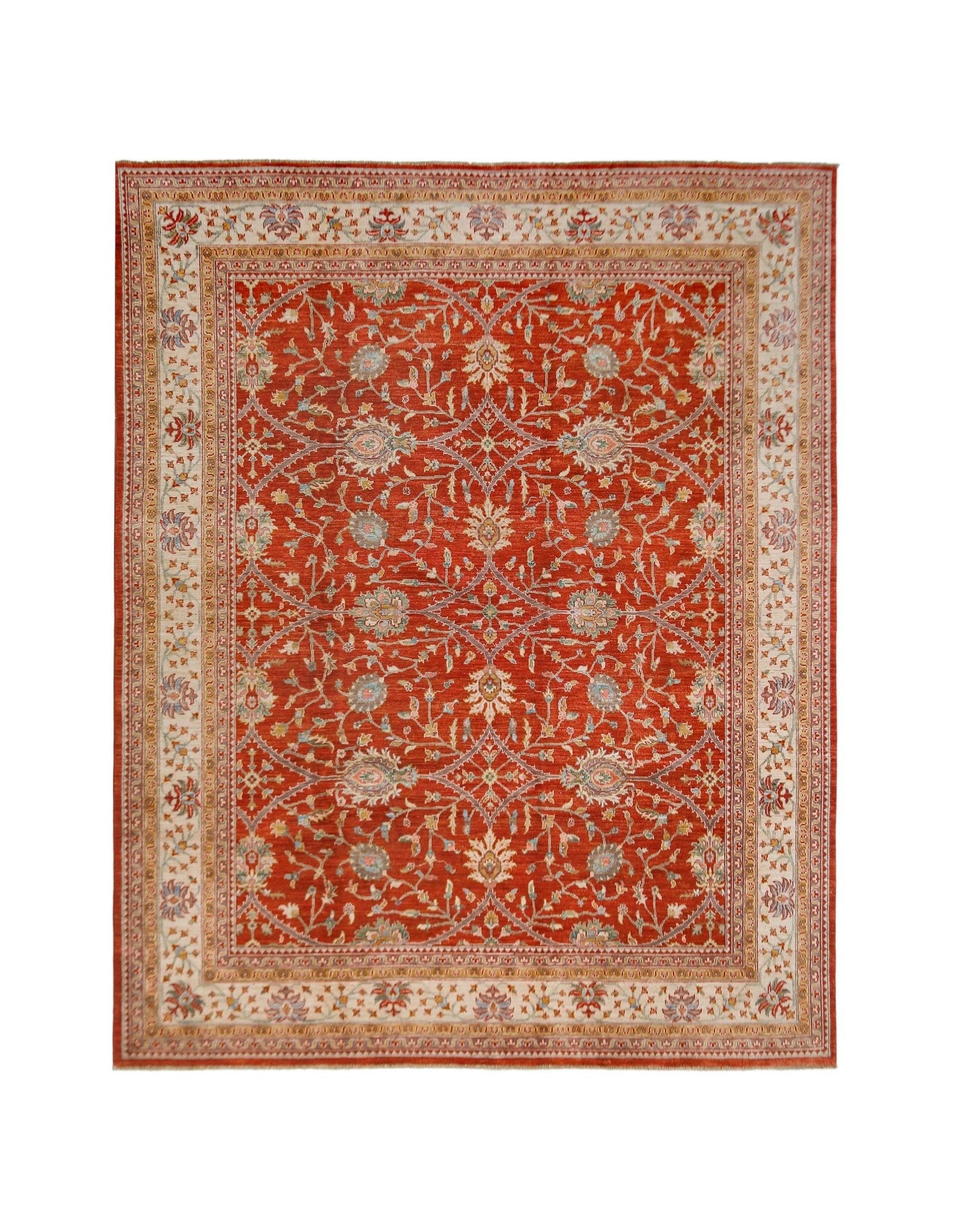 Handmade Traditional Afghan Chobi Rug | 302 x 250 cm | 9'11" x 8'3" - Najaf Rugs & Textile