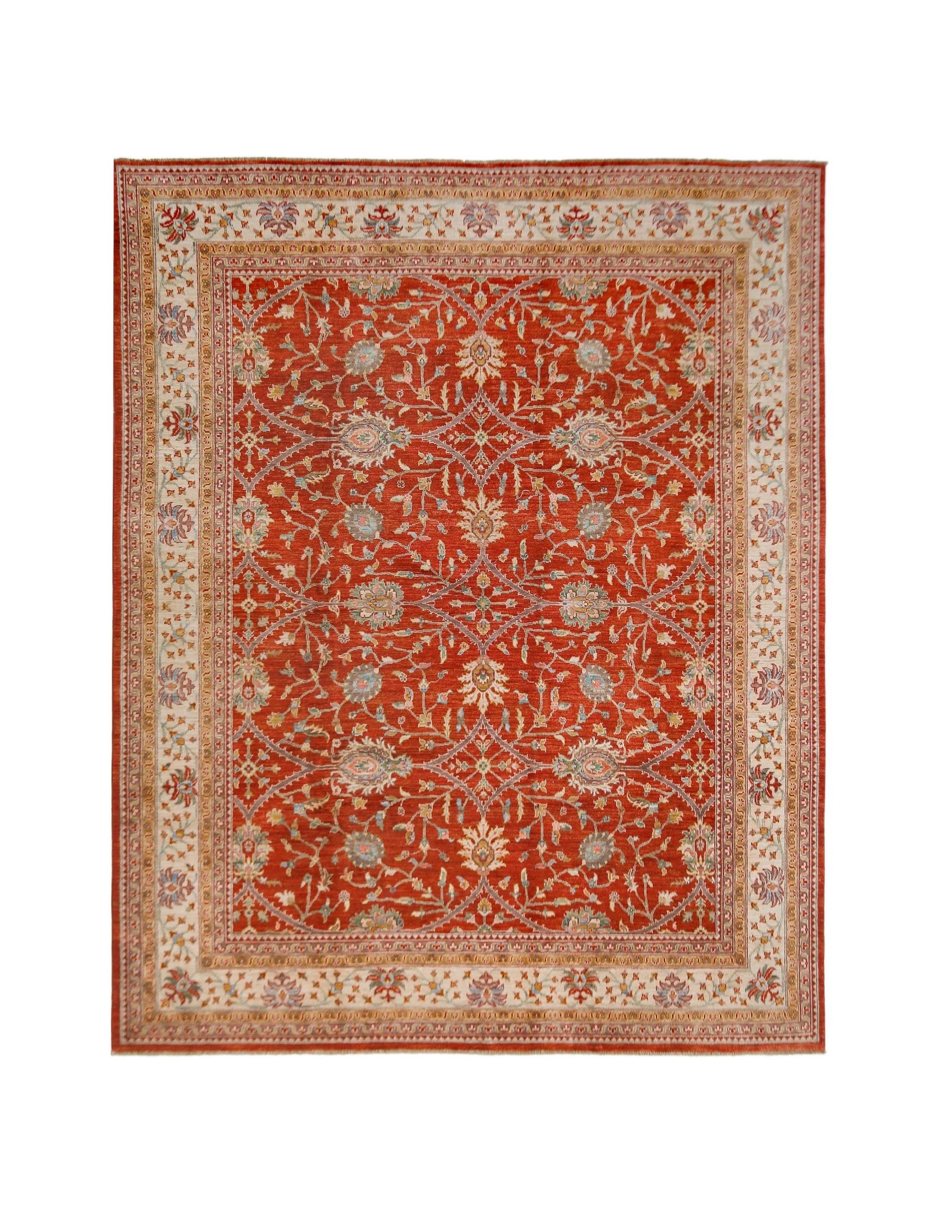 Handmade Traditional Afghan Chobi Rug | 302 x 250 cm | 9'11" x 8'3" - Najaf Rugs & Textile
