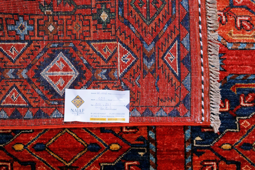 Handmade Traditional Afghan Chobi Rug | 314 x 257 cm | 10'4" x 8'2" - Najaf Rugs & Textile