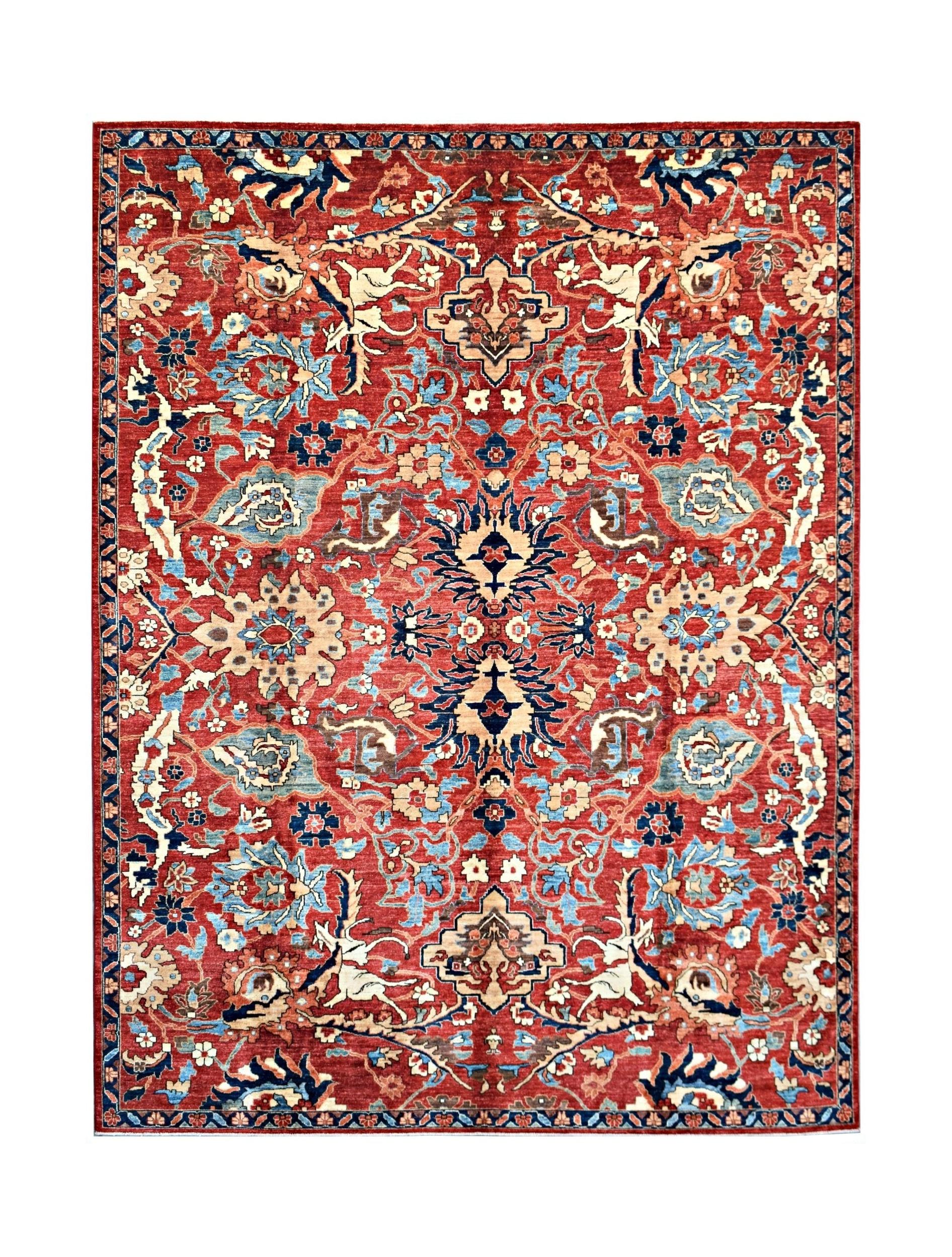 Handmade Traditional Afghan Chobi Rug | 356 x 275 cm | 11'8" x 8' - Najaf Rugs & Textile