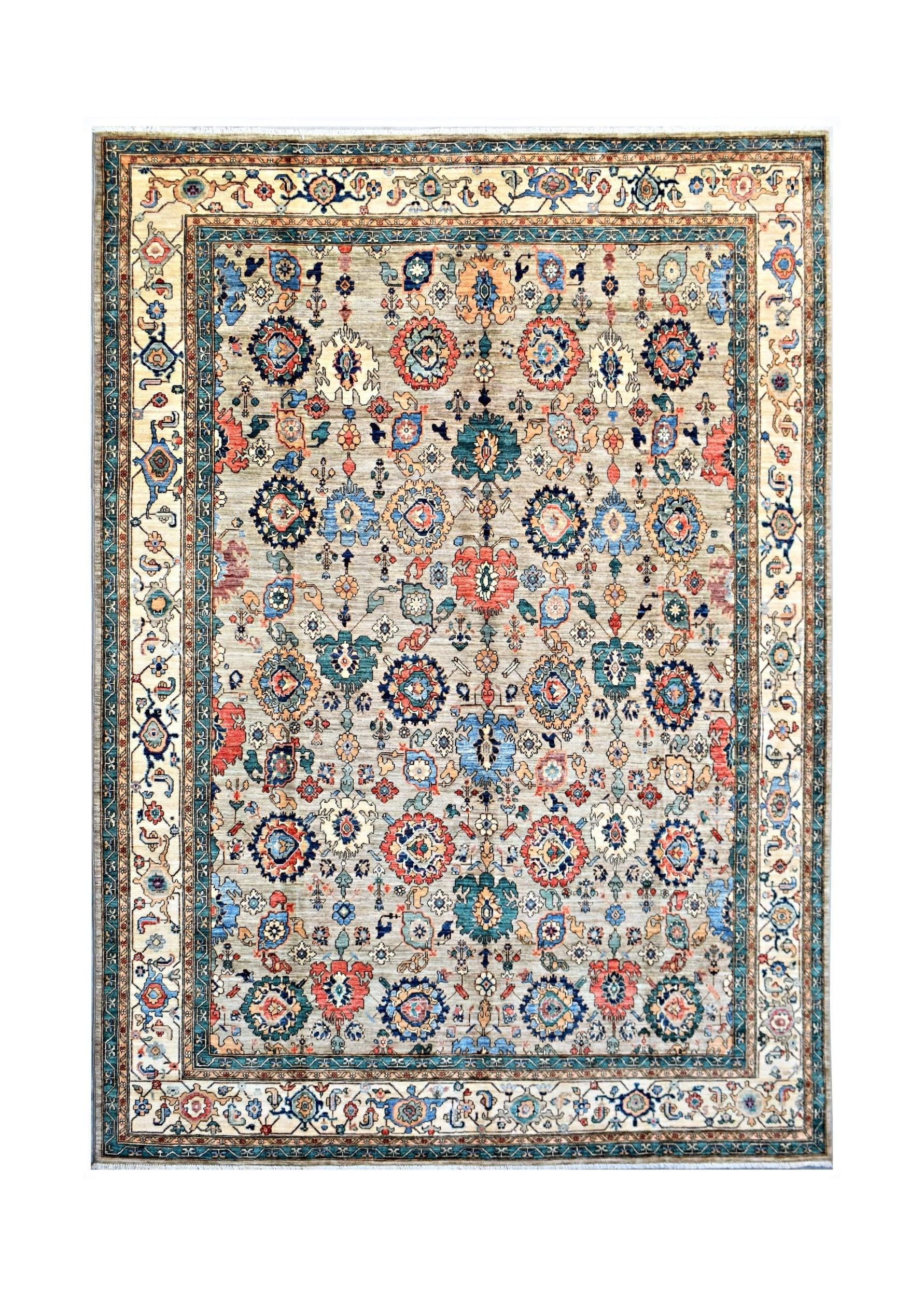 Handmade Traditional Afghan Chobi Rug | 379 x 251 cm | 12'5" x 8'3" - Najaf Rugs & Textile