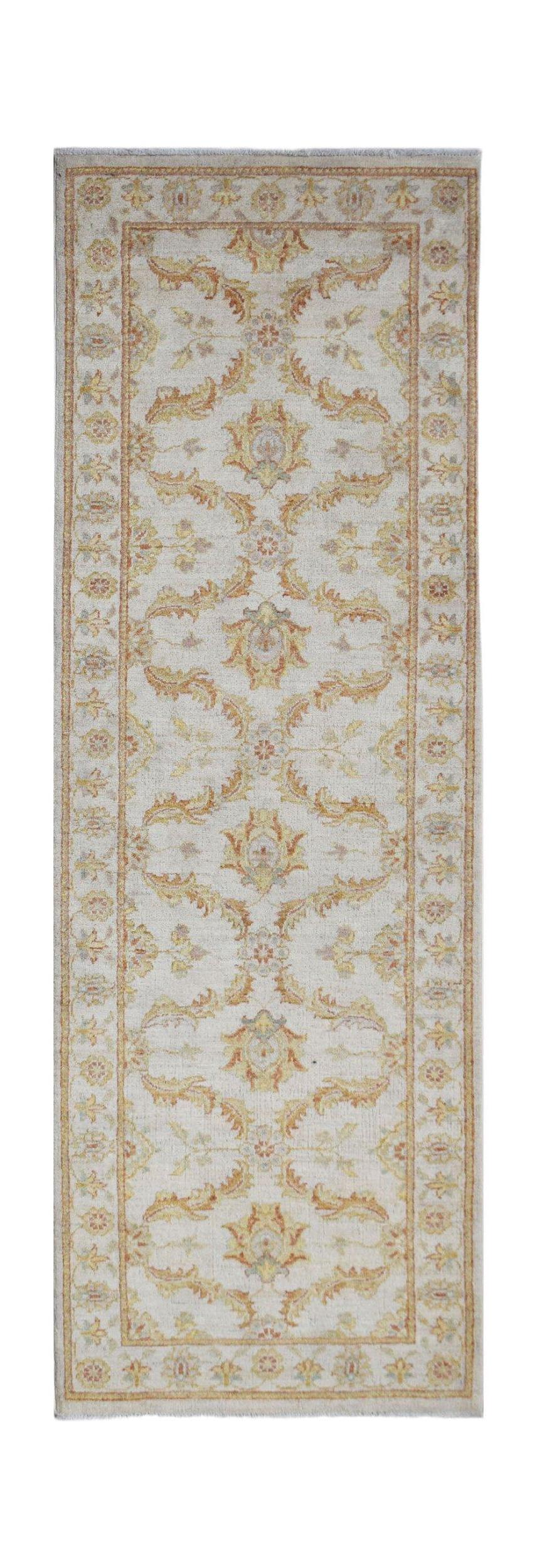 An Afghan Chobi runner rug featuring a traditional floral pattern in warm, earthy tones.