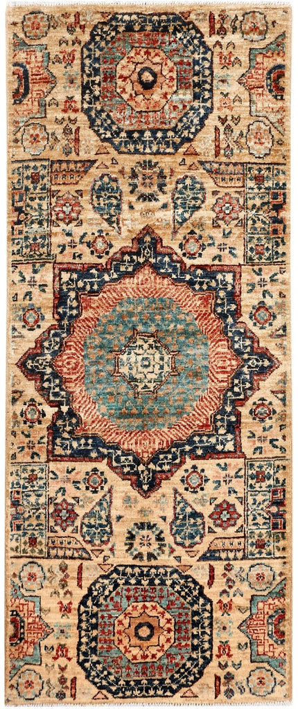 Handmade Traditional Afghan Mamluk Hallway Runner | 148 x 60 cm | 4'8" x 1'9" - Najaf Rugs & Textile