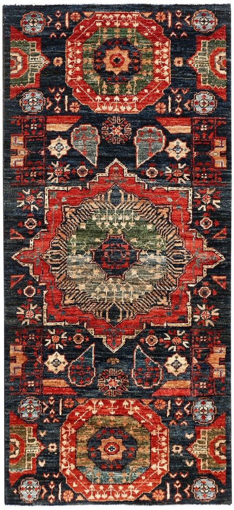 Handmade Traditional Afghan Mamluk Hallway Runner | 148 x 65 cm - Najaf Rugs & Textile
