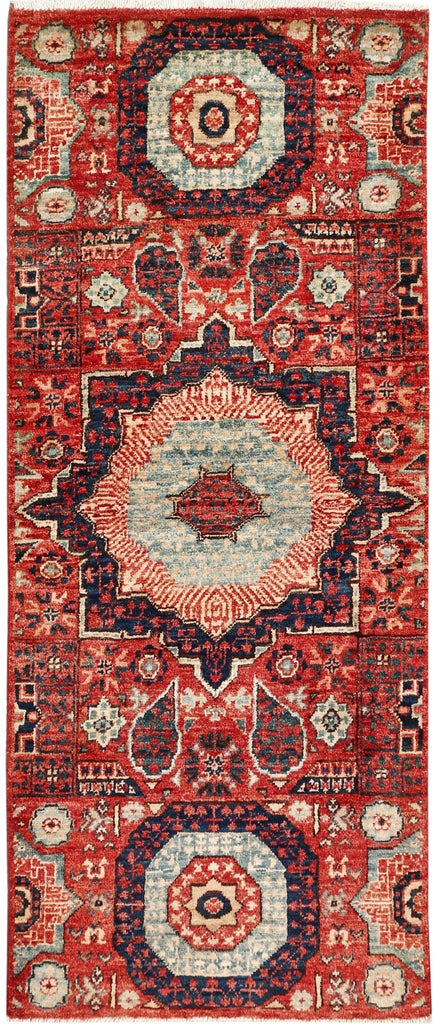 Handmade Traditional Afghan Mamluk Hallway Runner | 153 x 60 cm | 5' x 1'9" - Najaf Rugs & Textile