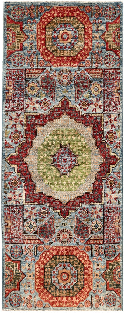 Handmade Traditional Afghan Mamluk Hallway Runner | 156 x 60 cm | 5'11" x 1'9" - Najaf Rugs & Textile