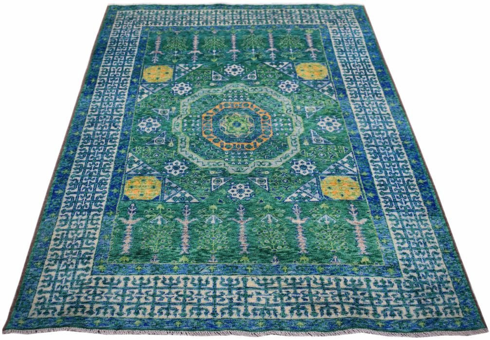 Handmade Traditional Afghan Mamluk Rug | 241 x 169 cm - Najaf Rugs & Textile