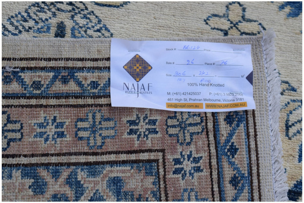 Handmade Traditional Afghan Super Kazakh Rug | 306 x 242 cm | 10'1" x 8'1" - Najaf Rugs & Textile