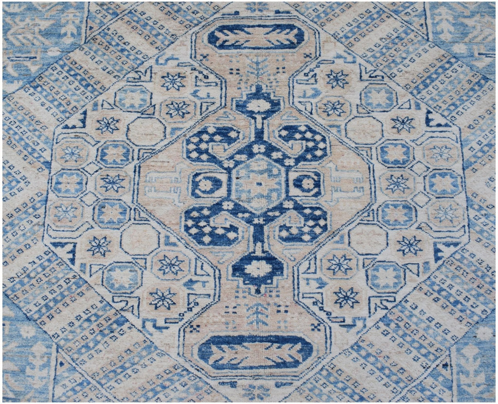 Handmade Traditional Afghan Super Kazakh Rug | 367 x 266 cm | 12'1" x 8'9" - Najaf Rugs & Textile