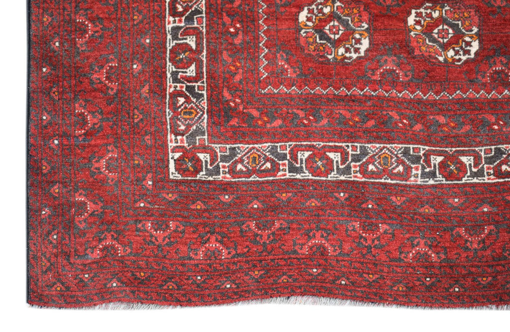 Handmade Traditional Afghan Turkmen Rug | 243 x 157 cm | 8' x 5'2" - Najaf Rugs & Textile