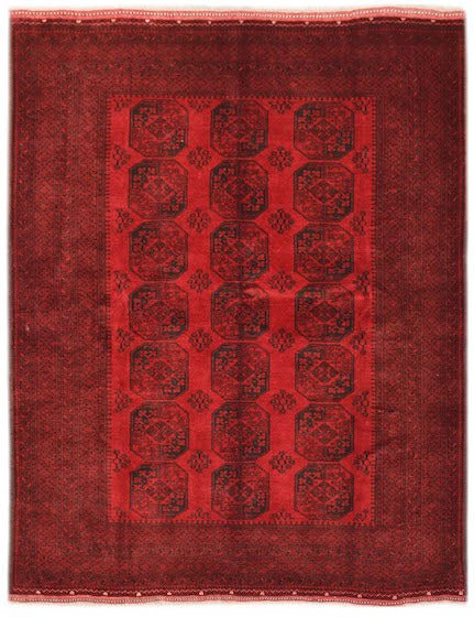 Handmade Traditional Afghan Turkmen Rug | 250 x 203 cm | 8'3" x 6'8" - Najaf Rugs & Textile