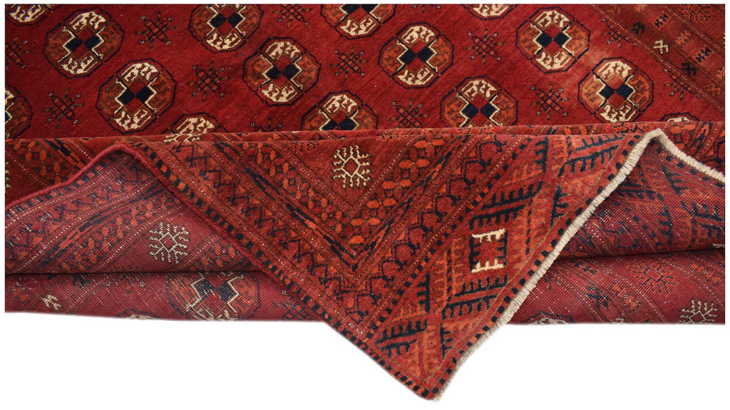 Handmade Traditional Afghan Turkmen Rug | 256 x 204 cm | 8'5" x 6'9" - Najaf Rugs & Textile
