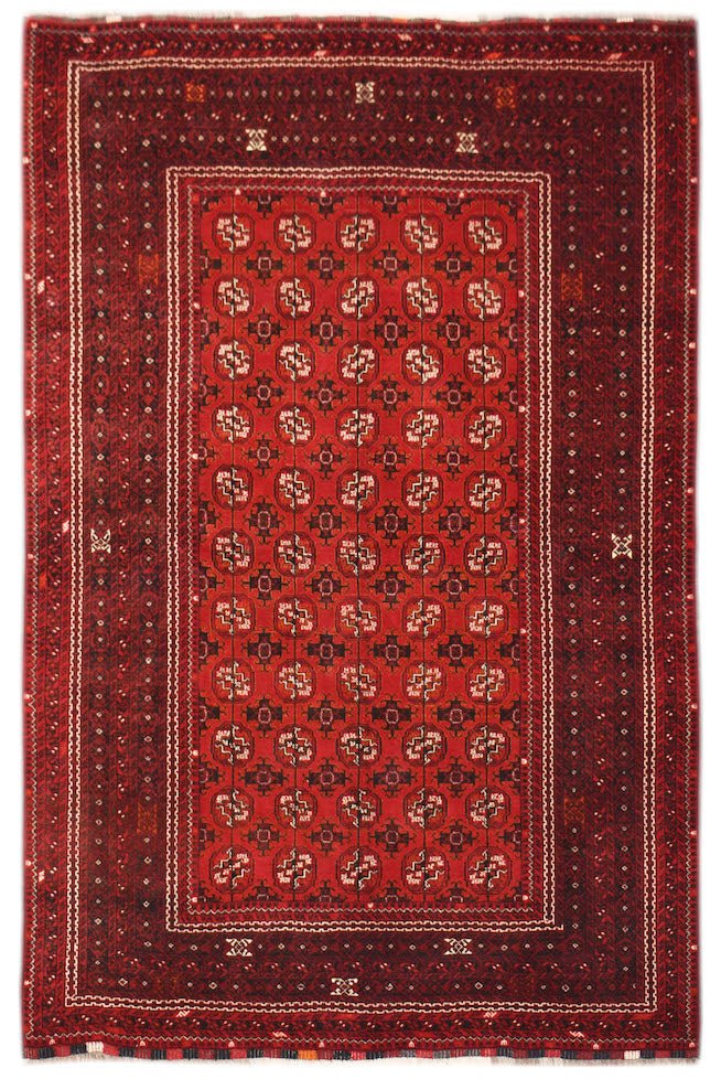 Handmade Traditional Afghan Turkmen Rug | 280 x 189 cm | 9'3" x 6'3" - Najaf Rugs & Textile