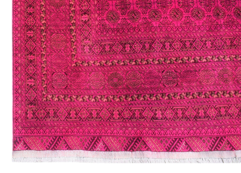 Handmade Traditional Afghan Turkmen Rug | 285 x 191 cm | 9'4" x 6'3" - Najaf Rugs & Textile