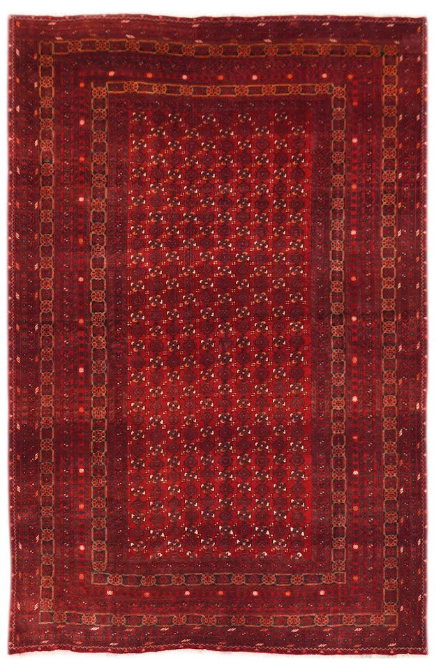 Handmade Traditional Afghan Turkmen Rug | 287 x 197 cm | 9'5" x 6'6" - Najaf Rugs & Textile