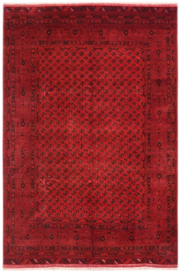 Handmade Traditional Afghan Turkmen Rug | 291 x 200 cm | 9'7" x 6'7" - Najaf Rugs & Textile