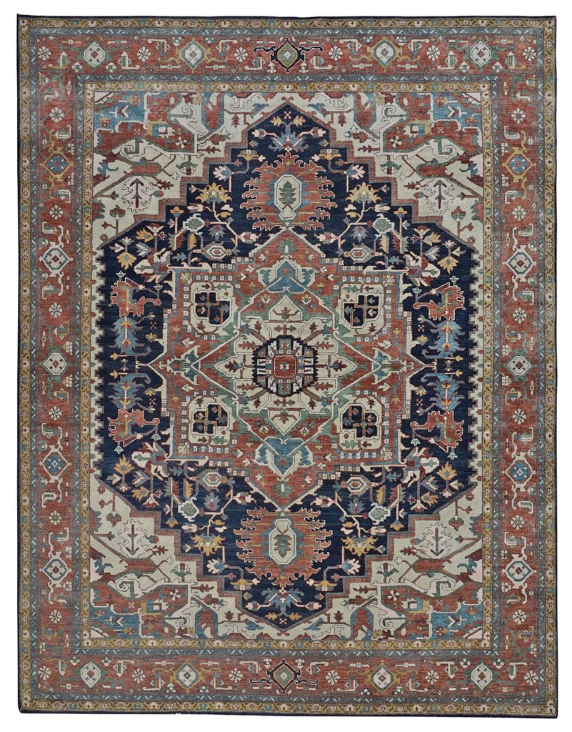 Handmade Traditional Heriz Rug | 300 x 245 cm | 9'8" x 8' - Najaf Rugs & Textile