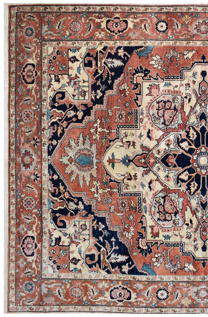 Handmade Traditional Heriz Rug | 301 x 247 cm | 9'8" x 8'10" - Najaf Rugs & Textile