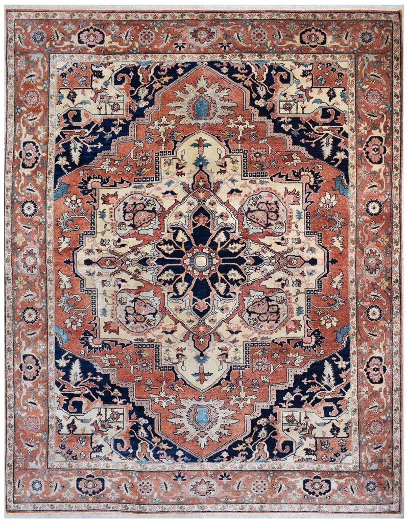 Handmade Traditional Heriz Rug | 301 x 247 cm | 9'8" x 8'10" - Najaf Rugs & Textile