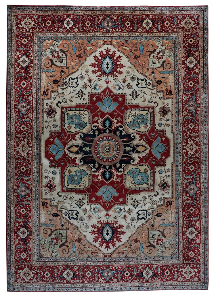Handmade Traditional Heriz Rug | 362 x 276 cm | 11'8" x 9' - Najaf Rugs & Textile