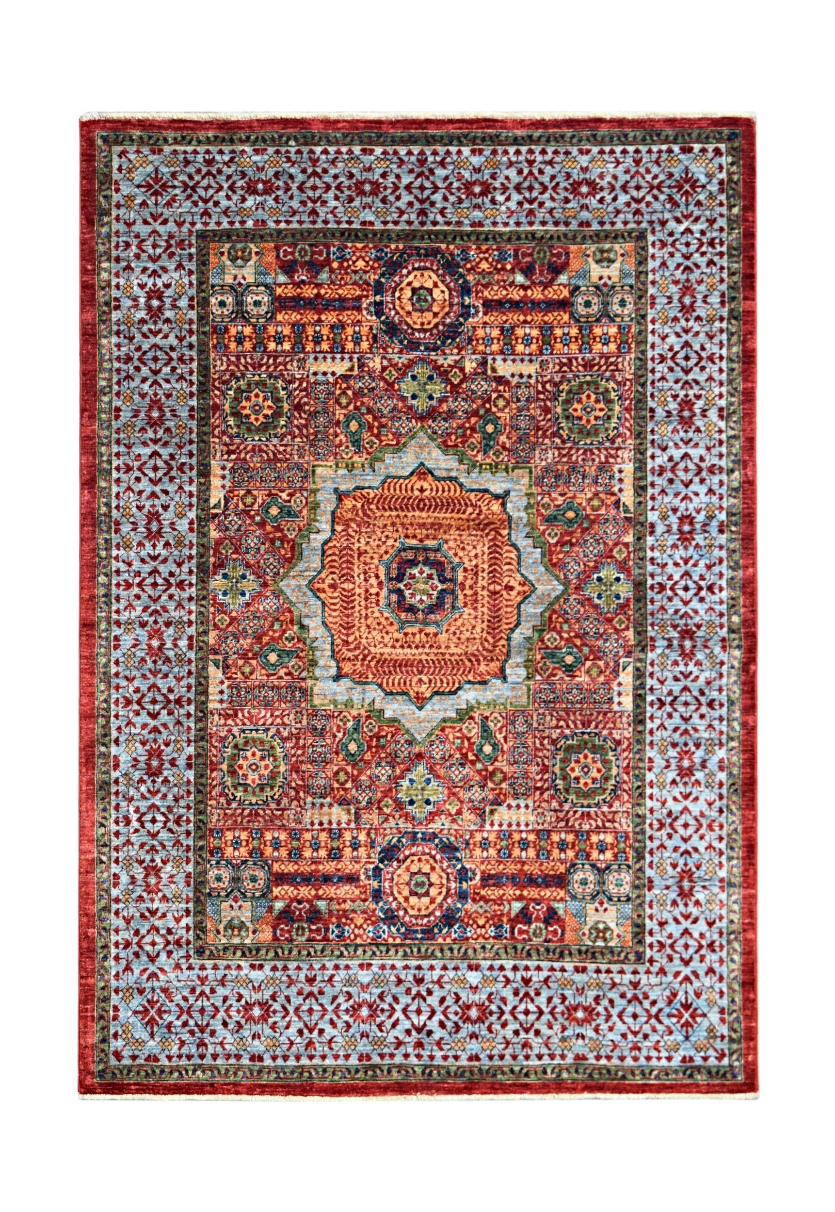 Handmade Traditional Mamluk Chobi Rug | 213 x 154 cm | 7' x 5' - Najaf Rugs & Textile