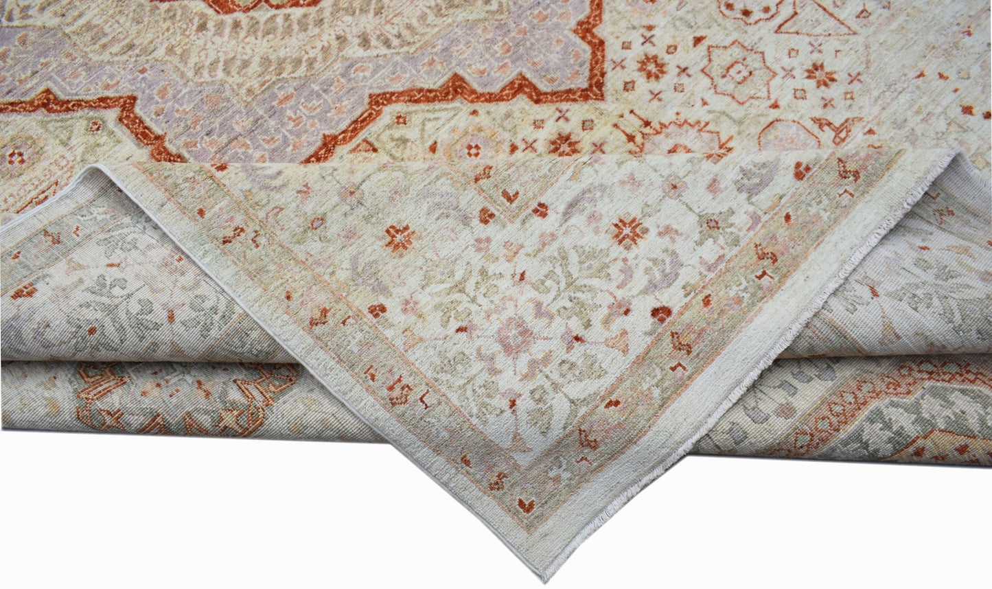 A handmade Afghan Chobi rug featuring a traditional Mamluk pattern in muted earth tones.